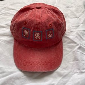 Red USA baseball hat